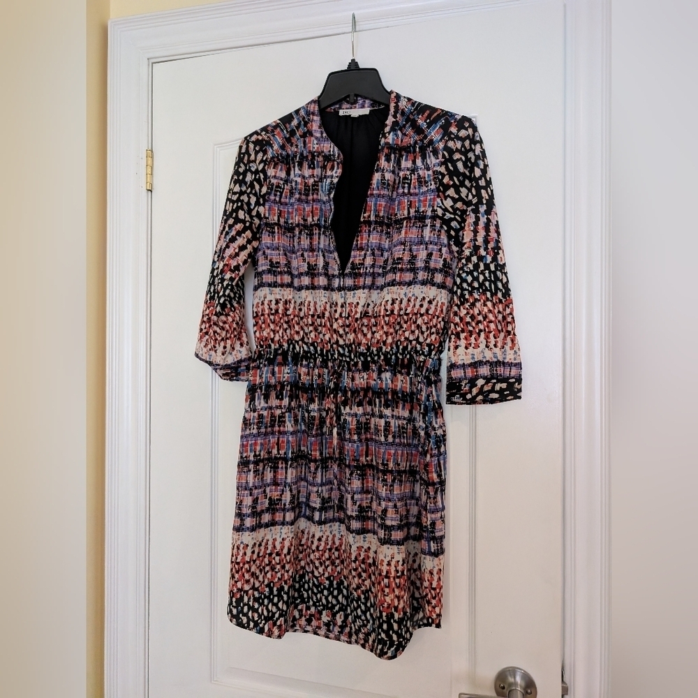DR2 Vibrant Plaid and Abstract Dress Size Small